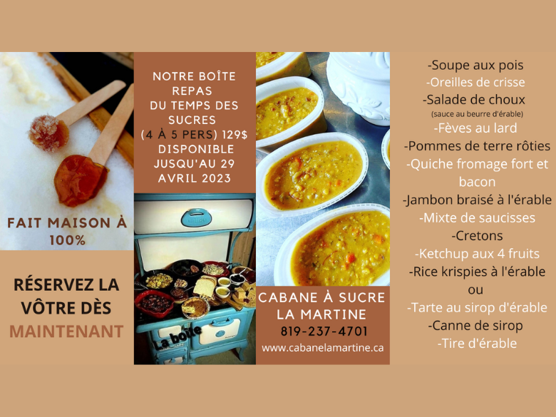 Régalez-vous avec les délicieux produits de la Cabane à sucre La Martine à Saint-Romain!