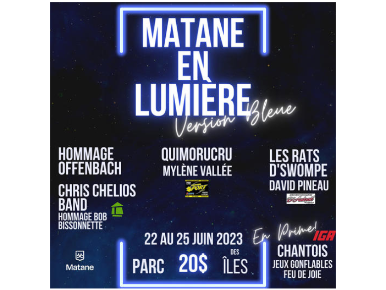 Venez vous amuser lors de la 3ème édition du festival Matane en Lumière!