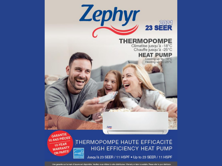 Thermopompe Zéphyr 12 000 BTU offert avec installation
