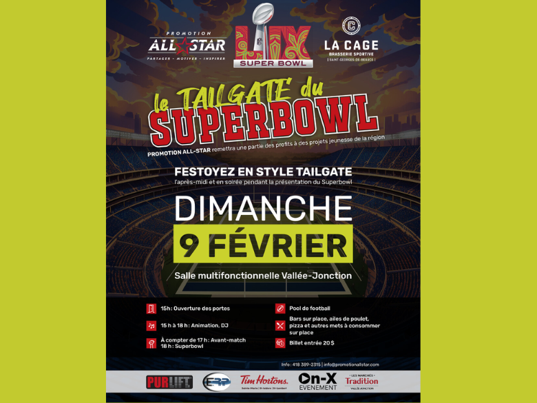 Billet Le Touchdown pour le Tailgate du Superbowl, le 9 février 2025